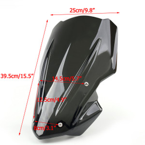 Windscreen Windshield with Bracket Kawasaki Z900 Meter Cover (17-19) Black