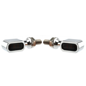 LED Rear Mini E Mark Turn Signal Indicator For Sportster Touring Dyna Chrome Smoke