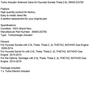 Turbo Actuator Solenoid Valve for Hyundai Sonata Theta 2.0L 39400-2G700