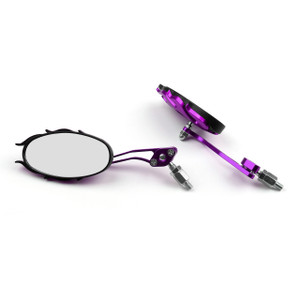 8MM 10MM Universal CNC Machined Mirrors Oval Flame Purple