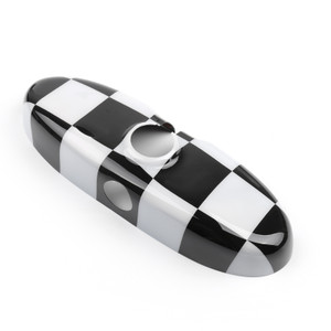 Black Checkered Pattern Rear View Mirror Cover For BMW MINI Cooper R55 R56