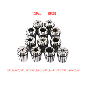 12Pcs ER25 Spring Collet Set For CNC Milling Lathe Tool Engraving Machine Steel