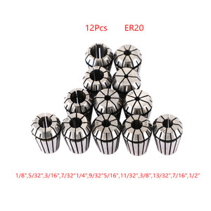 12Pcs ER20 Spring Collet Set For CNC Milling Lathe Tool Engraving Machine Steel