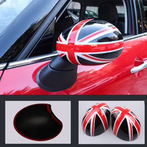 2 x  Union Jack UK Flag Mirror Covers for MINI Cooper R55 R56 R57 Black/Red