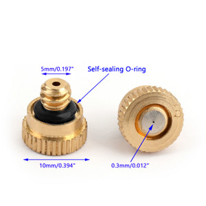 50X Brass Misting Nozzles Water Mister Sprinkle For Cooling System 0.012" 10/24