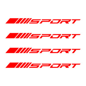 4Pcs SPORT Style Car Rims Wheel Hub Racing Sticker Graphic Decal Strip Red