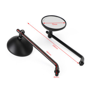 Classic Style Right & Left Black Mirror 10mm R/H For Honda CB Shadow Cruiser