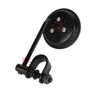 Old style Clamp On 3" Round Black Mirrors For Cafe Racer Chopper Bobber