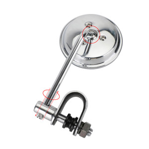 Old style Clamp On 3" Round Chrome Mirrors For Cafe Racer Chopper Bobber