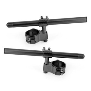 Universal Adjustable Rotatable CNC Billet Clip Ons Fork Tube Handlebar Kit 47mm Black