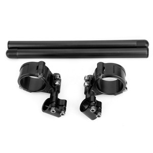 Universal Adjustable Rotatable CNC Billet Clip Ons Fork Tube Handlebar Kit 47mm Black