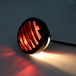 Grill Tail Light Universal Fit Custom Chopper Hot Rod Harley Davidson, Black
