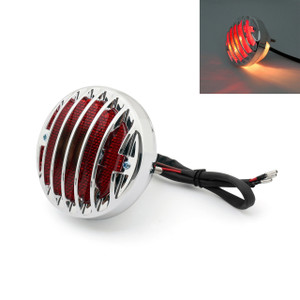 Grill Tail Light Universal Fit Custom Chopper Hot Rod Harley Davidson, Chrome