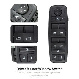 Driver Master Window Switch For Chrysler Town & Country Dodge 08-09 04602534AF