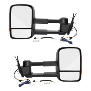 Pair of Electric Extendable Towing Mirrors for Toyota Hilux 2005-2011 Black