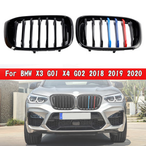 Pair M-Color Kidney Grill Grille 51138469959 fit BMW G01 X3 G02 X4 Gloss Black