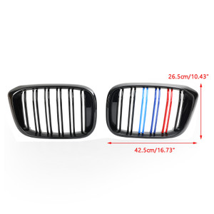2PCS M-Color Kidney Grill Grille 51138469959 fit BMW G01 X3 G02 X4 Gloss Black