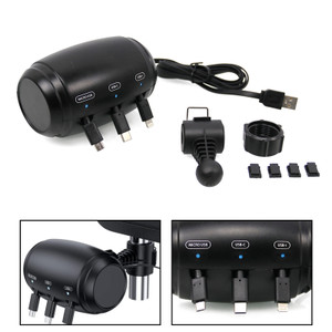 3-in-1 Retractable Car Backseat Charging Station Box for iPhone/Samsung/Android
