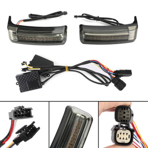 LED Saddlebag Saddle Bags Run Brake Turn Lamp Lights For Touring 2014-2021 Smoke