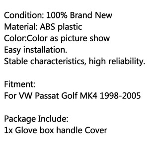 Car Glove Box Cover Handle Lock Hole Fit VW Passat Golf MK4 1998-2005 UE Black