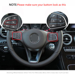 Steering Wheel Button Silver Trim For Mercedes Benz A B C Class GLC CLA CLS GLE