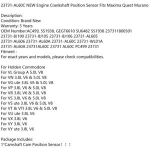 Crankshaft Position Sensor Fit 23731-Al60C Nissan 350Z Altima Maxima Murano