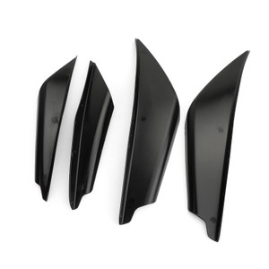 4pcs Universal Gloss Bk Car Front Bumper Fins Body Splitter Spoiler Canards