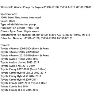 Windshield Washer Pump For Toyota 85330-60190,85330-Ae010,85330-21010