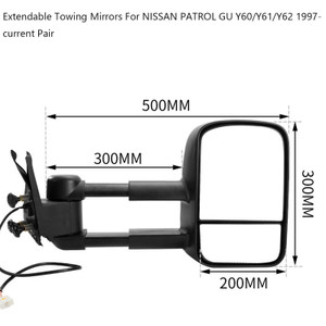Extendable Towing Mirrors For NISSAN PATROL GU Y60/Y61/Y62 1997- current Pair