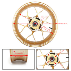 Rear Wheel Rim 17"x 4.3" Motorcycle For Honda CBR 600 RR CBR600RR 2013-2017 BK Gold
