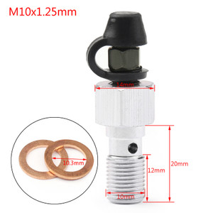 M10x1.25mm Motorcycle Brake Caliper Bleeder Screw Fork Air Bleeder Valves B