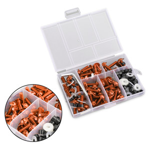 158x Motorcycle Sportbike Windscreen Fairing Bolt Kit Fastener Clip Screw Orange
