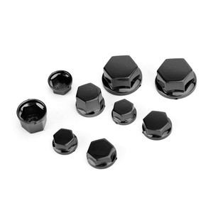 30pcs Motorcycle Black Plastic Hexagon Socket Screw Covers Bolt Nut Cap Cover