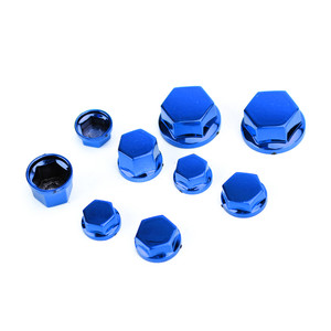 30pcs Motorcycle Blue Plastic Hexagon Socket Screw Covers Bolt Nut Cap Cover