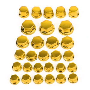 30pcs Motorcycle Gold Plastic Hexagon Socket Screw Covers Bolt Nut Cap Cover