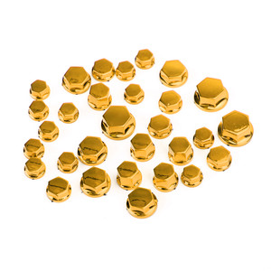 30pcs Motorcycle Gold Plastic Hexagon Socket Screw Covers Bolt Nut Cap Cover