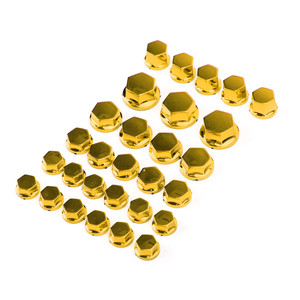 30pcs Motorcycle Gold Plastic Hexagon Socket Screw Covers Bolt Nut Cap Cover