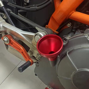 Blue Aluminum Oil Filler Funnel 20mm Universal Oil Catch Drain Motorcycle
