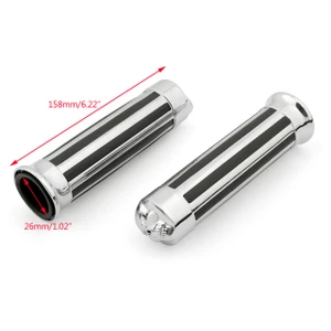 Grips Harley Davidson & Custom Choppers, up to 2007, Chrome Skull End