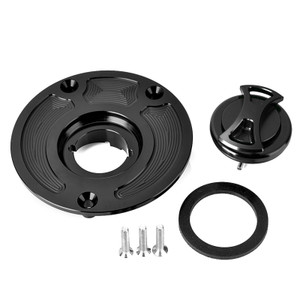 CNC Keyless Fuel Gas Cap Fit for Kawasaki Ninja 250/300 R Z250 Z300 08-17 Black