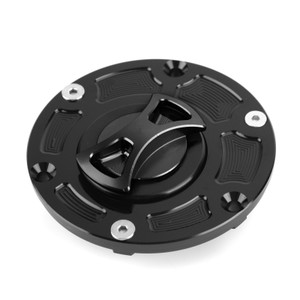 CNC Keyless Fuel Gas Cap Fit for Kawasaki Ninja 250/300 R Z250 Z300 08-17 Black