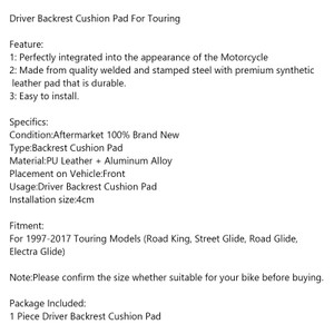 Front Driver Rider Sissy Bar Seat Backrest Pad For Touring Road Gilde