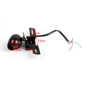 Motorcycle Brake Stop Rear Tail Light Taillight Indicator Signal Lamp Black