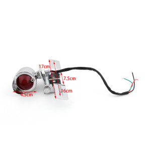Motorcycle Brake Stop Rear Tail Light Taillight Indicator Signal Lamp Chrome