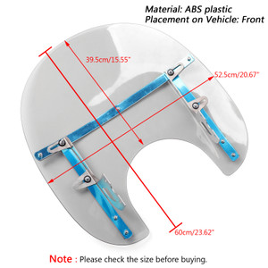 ABS Front Fork Windshield WindScreen For Honda Kawasaki Harley Suzuki Yamaha SMO