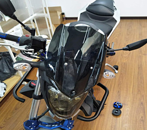 ABS Motorcycle Windshield WindScreen With Bracket For Yamaha MT-03 16-19 Black