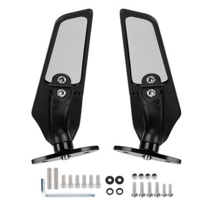 Wing Fin Spoiler Side Rearview Mirrors For Kawasaki ZX-6R Ninja ZX6R 650 01-21
