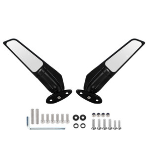 Wing Fin Spoiler Side Rearview Mirrors For Kawasaki ZX-6R Ninja ZX6R 650 01-21