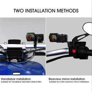 Qc3.0 Volt Meter Phone Charge Bracket Temperature Meter Black A For Moto Scooter