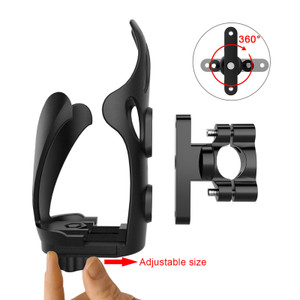 Motor Adjustable Handlebar Cup Holder Bottle Mount Bracket Black B For Scooter